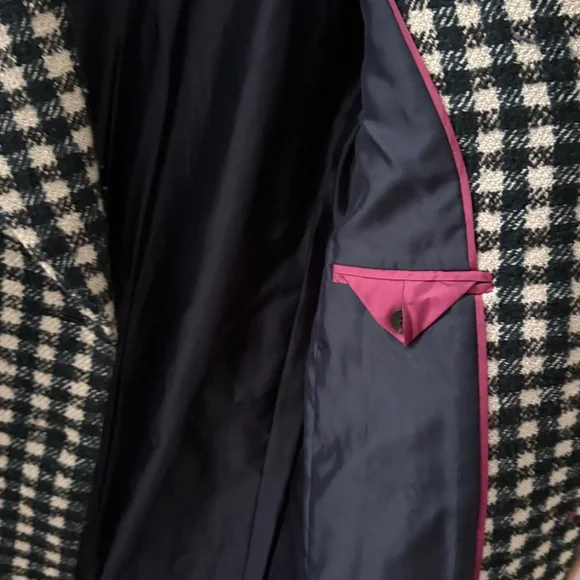 J. Crew Women's Black, Green and White Plaid Coat - Picture 6 of 6